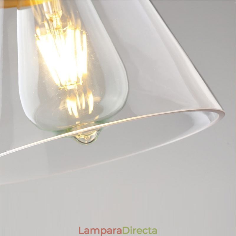 Lámpara colgante retro nórdica con pantalla de cristal, iluminación para el hogar, soporte de latón.