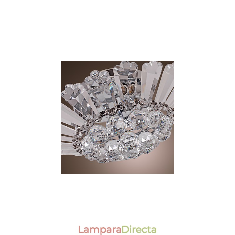 Lámpara de techo semiempotrada moderna con detalles de cristal