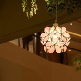 Lámpara colgante creativa nórdica de cristal con forma de pétalo para iluminación del hogar