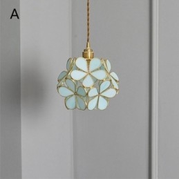Lámpara colgante creativa nórdica de cristal con forma de pétalo para iluminación del hogar