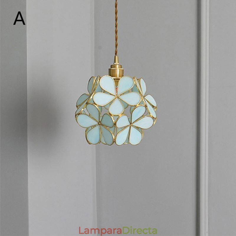 Lámpara colgante creativa nórdica de cristal con forma de pétalo para iluminación del hogar