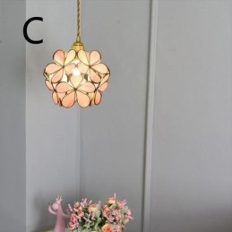 Lámpara colgante creativa nórdica de cristal con forma de pétalo para iluminación del hogar