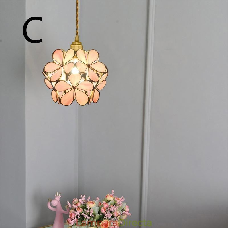 Lámpara colgante creativa nórdica de cristal con forma de pétalo para iluminación del hogar