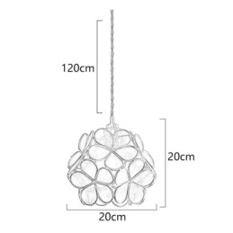 Lámpara colgante creativa nórdica de cristal con forma de pétalo para iluminación del hogar
