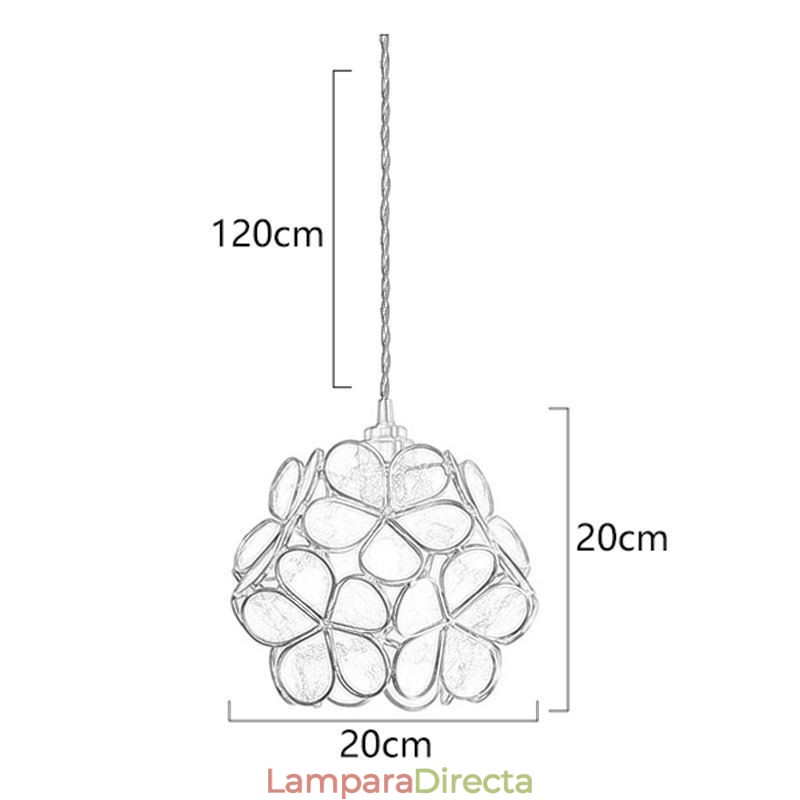 Lámpara colgante creativa nórdica de cristal con forma de pétalo para iluminación del hogar