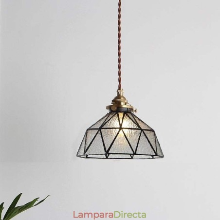 Lámpara colgante de vitral geométrico Lámpara colgante de vitral geométrico