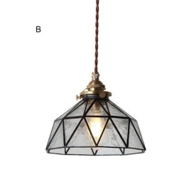 Lámpara colgante de vitral geométrico