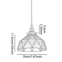 Lámpara colgante de vitral geométrico