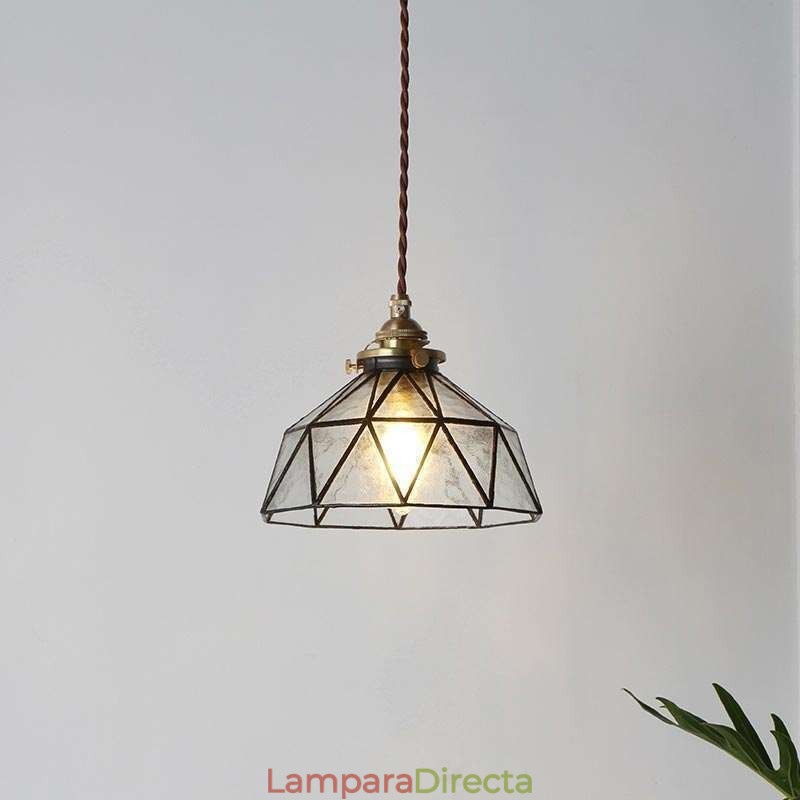 Lámpara colgante de vitral geométrico