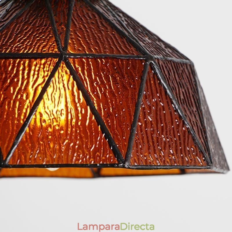 Lámpara colgante de vitral geométrico