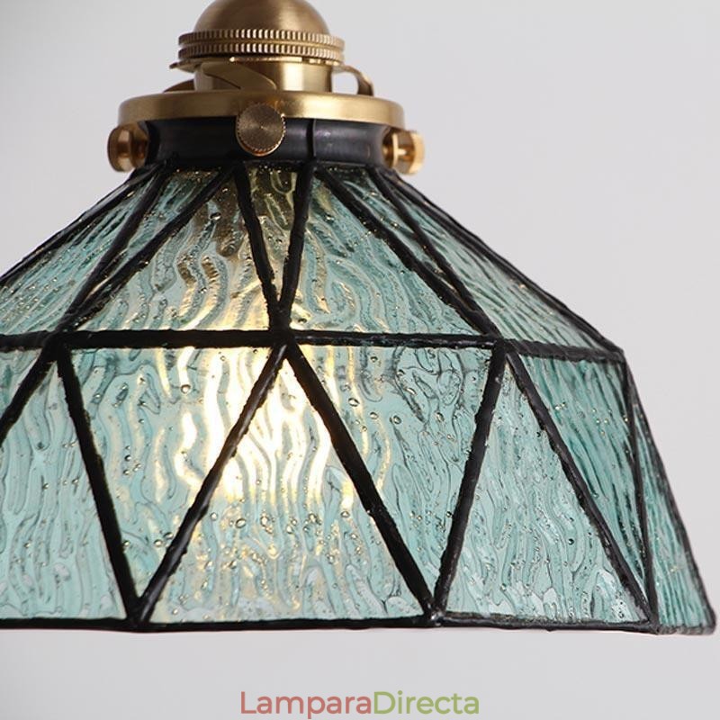 Lámpara colgante de vitral geométrico