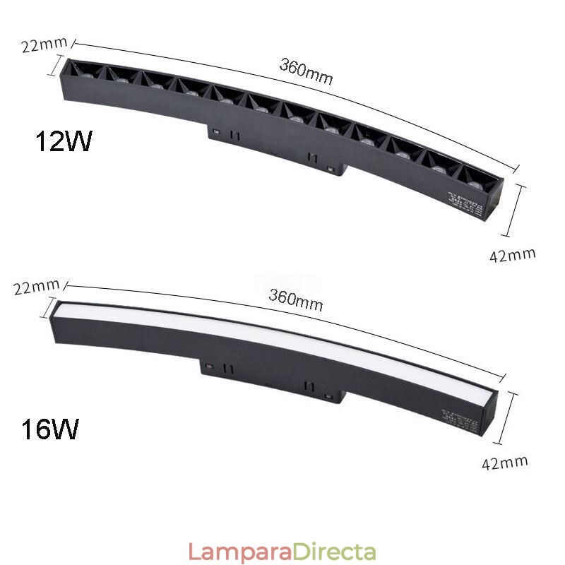 Luminaria de riel circular empotrada magnética de 150 cm