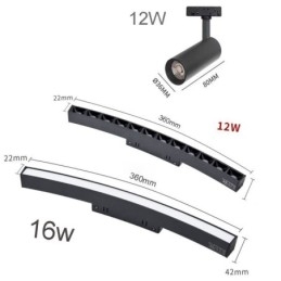 Foco de riel magnético circular empotrado, luz decorativa de 150 cm