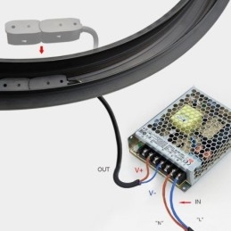 Foco de riel circular magnético empotrado, luz decorativa de 100 cm