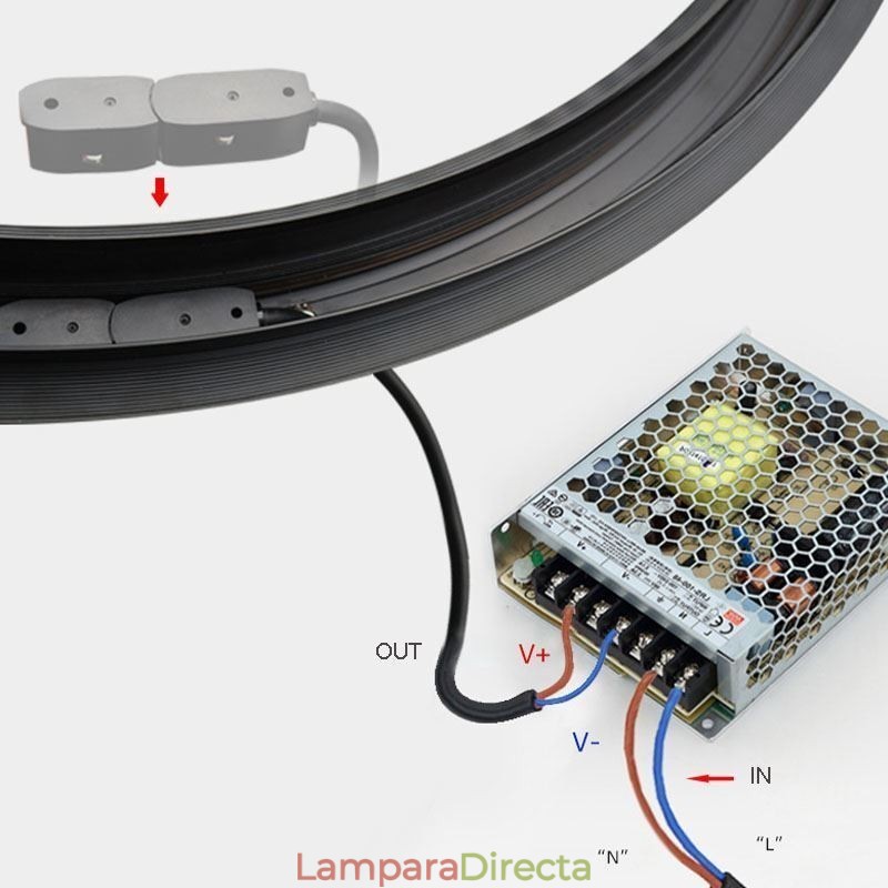 Foco de riel circular magnético empotrado, luz decorativa de 100 cm