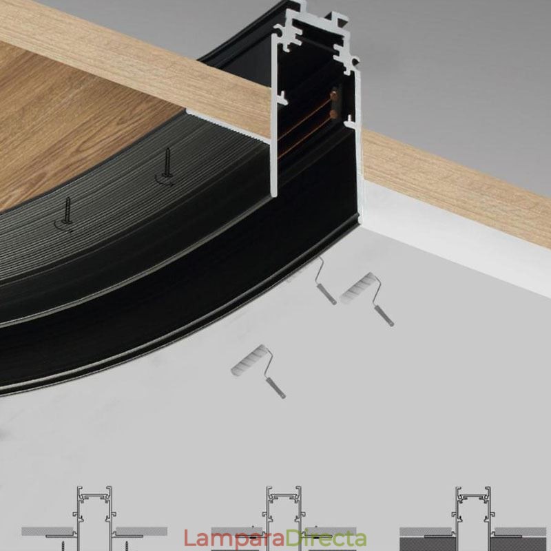 Foco de riel circular magnético empotrado, luz decorativa de 100 cm