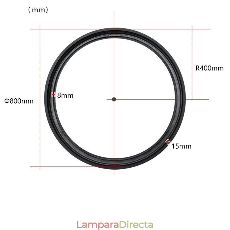 Foco de riel magnético circular empotrado, luz decorativa de 80 cm