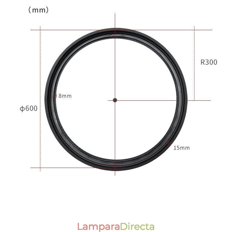 Foco de riel circular magnético empotrable, luz decorativa de 60 cm