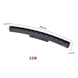 Foco de riel circular magnético empotrable, luz decorativa de 60 cm