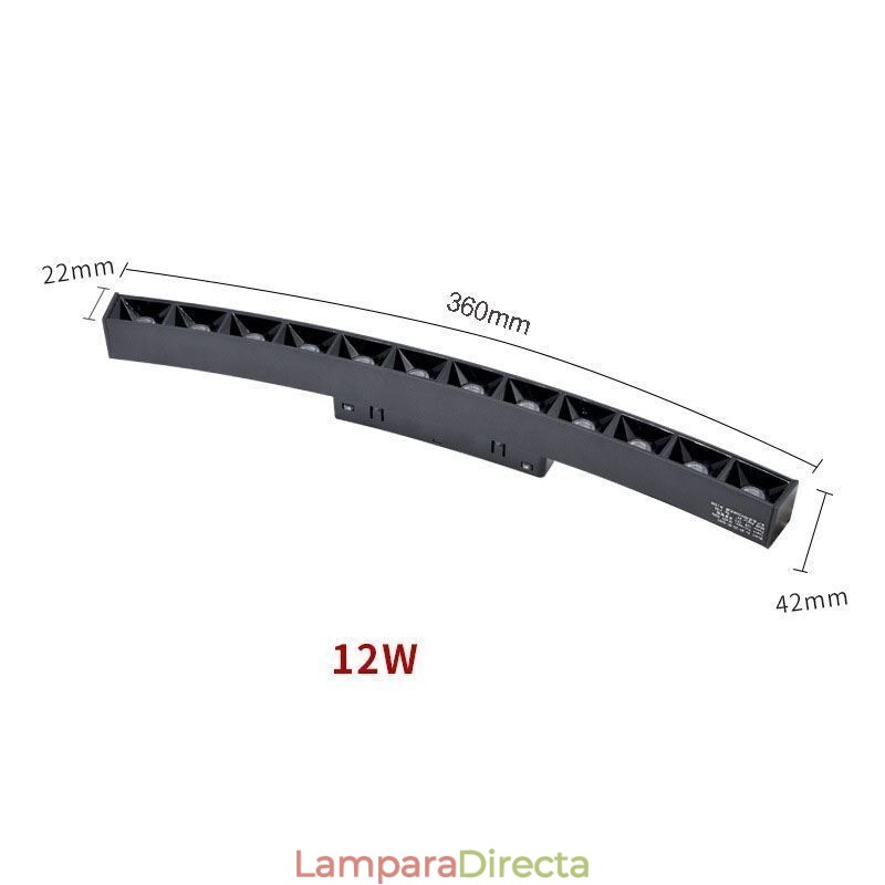 Foco de riel circular magnético empotrable, luz decorativa de 60 cm