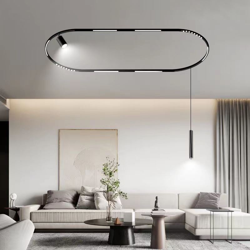 Rieles de iluminación empotrados, tiras de riel de aluminio magnéticas redondas