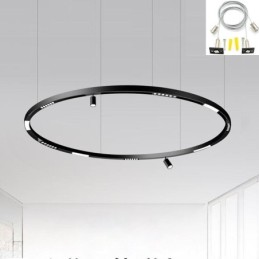 Rieles de iluminación empotrados, tiras de riel de aluminio magnéticas redondas