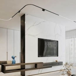 Rieles de iluminación empotrados, tiras de riel de aluminio magnéticas redondas