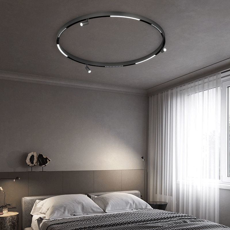 Rieles de iluminación empotrados, tiras de riel de aluminio magnéticas redondas