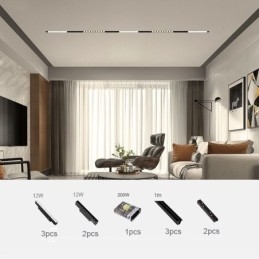 Foco de riel magnético empotrado, luz decorativa, 3 m, 36 V