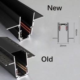 Foco de riel magnético empotrado, luz decorativa, 3 m, 36 V