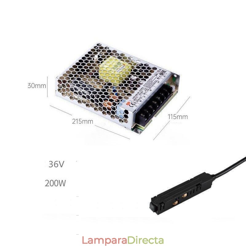 Foco de riel magnético empotrado, luz decorativa, 3 m, 36 V