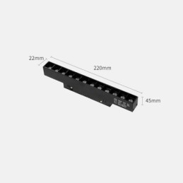 Foco empotrable con riel magnético, luz decorativa, 3 m x 2