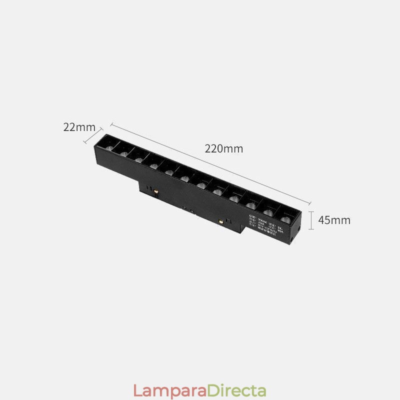 Foco empotrable con riel magnético, luz decorativa, 3 m x 2