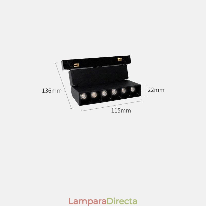 Foco empotrable con riel magnético, luz decorativa, 3 m x 2
