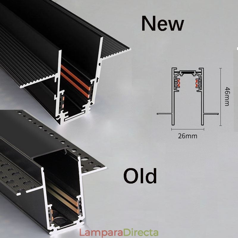 Foco empotrable con riel magnético, luz decorativa, 3 m x 2