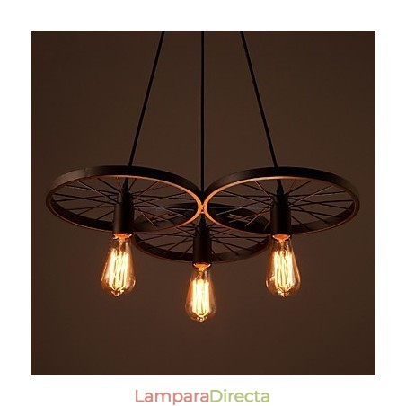 Lámparas colgantes retro estilo loft de hierro forjado estilo americano con ruedas estilo industrial Lámparas colgantes retro estilo loft de hierro forjado estilo americano con ruedas estilo industrial