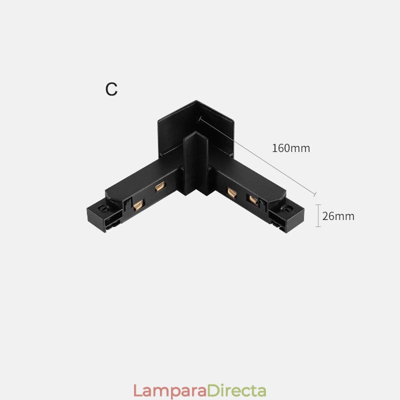 Accesorios de iluminación de riel magnético Conexión de esquina de riel empotrado