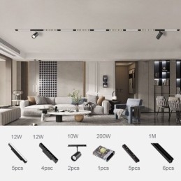 Foco empotrable magnético para riel, luz decorativa, 6 m, 36 V