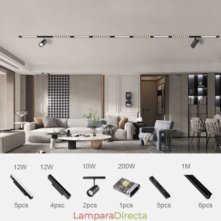 Foco empotrable magnético para riel, luz decorativa, 6 m, 36 V Foco empotrable magnético para riel, luz decorativa, 6 m, 36 V