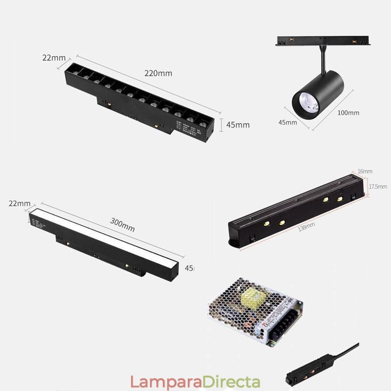 Foco empotrable magnético para riel, luz decorativa, 6 m, 36 V