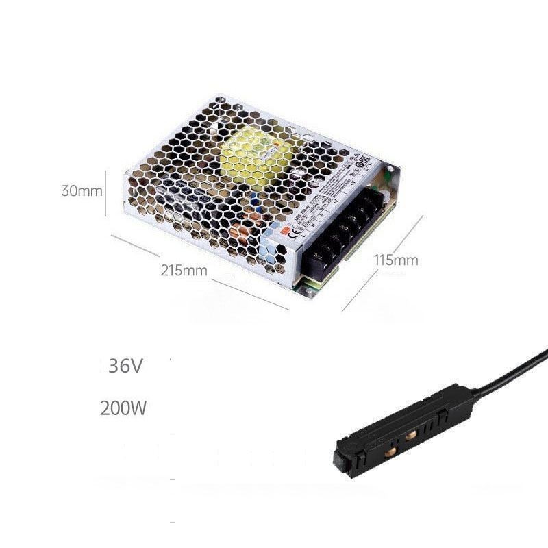 Controlador de luz de riel de 200 W y 36 V, fuente de alimentación con conector de alimentación de riel magnético