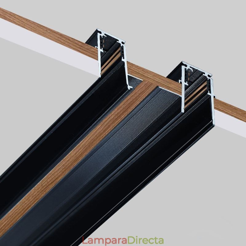 Rieles de iluminación empotrados, perfil de aluminio magnético, tira de luz ultrafina de 100 cm
