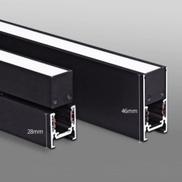 Rieles de iluminación empotrados, perfil de aluminio magnético, tira de luz ultrafina de 100 cm