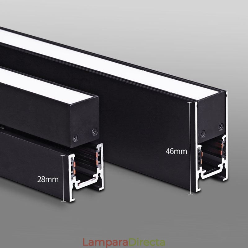 Rieles de iluminación empotrados, perfil de aluminio magnético, tira de luz ultrafina de 100 cm