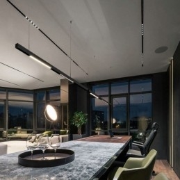 Rieles de iluminación empotrados, perfil de aluminio magnético, tira de luz ultrafina de 100 cm