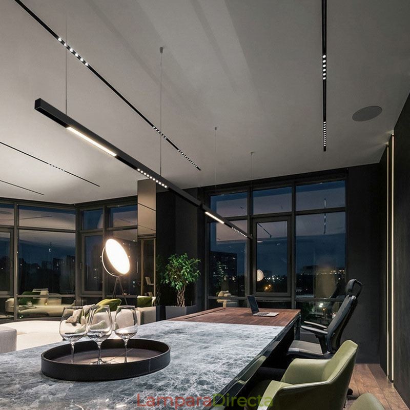 Rieles de iluminación empotrados, perfil de aluminio magnético, tira de luz ultrafina de 100 cm