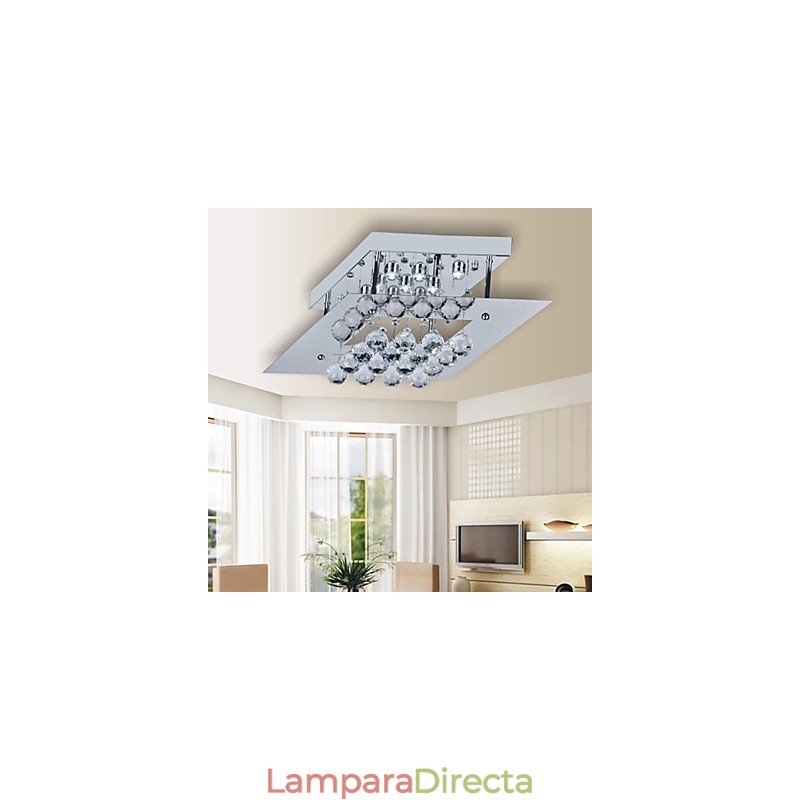 Lámpara empotrada moderna contemporánea de metal galvanizado y cristal