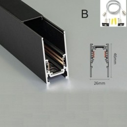 Rieles de iluminación empotrados, perfil de aluminio magnético, tira de luz ultrafina de 100 cm