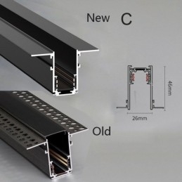 Rieles de iluminación empotrados, perfil de aluminio magnético, tira de luz ultrafina de 100 cm