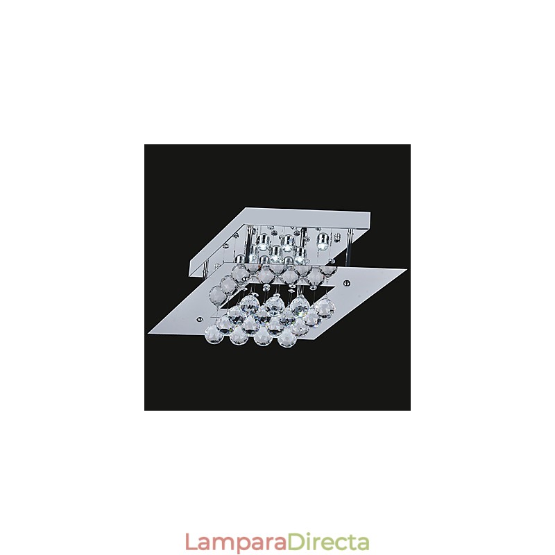 Lámpara empotrada moderna contemporánea de metal galvanizado y cristal